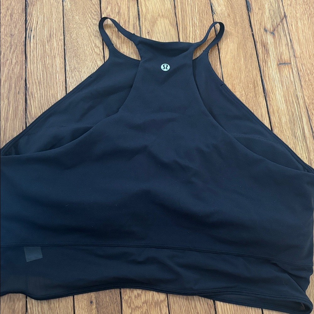 Lululemon Black Nulu High neck mesh hem tank top NWT - Picture 3 of 3